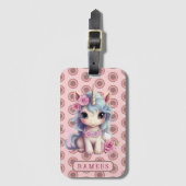 Personalisierter Name Fairy Baby Unicorn Sparkling Gepäckanhänger (Vorderseite Vertikal)