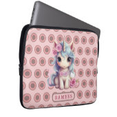 Personalisierter Name Fairy Baby Unicorn Sparkling Laptopschutzhülle (Vorne Rechts)