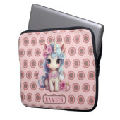 Personalisierter Name Fairy Baby Unicorn Sparkling Laptopschutzhülle (Vorderseite Links)