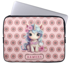 Personalisierter Name Fairy Baby Unicorn Sparkling Laptopschutzhülle