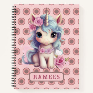 Personalisierter Name Fairy Baby Unicorn Sparkling Notizblock
