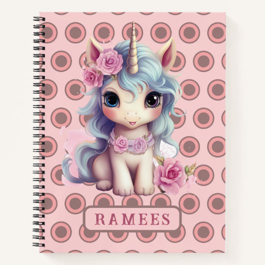 Personalisierter Name Fairy Baby Unicorn Sparkling Notizblock (Vorderseite)