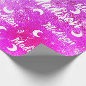 Personalisierter Name Fairy Chic Vibranve Fuchsia  Geschenkpapier (Ecke)