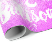 Personalisierter Name Fairy Chic Vibranve Fuchsia  Geschenkpapier (Rolleneckpunkt)