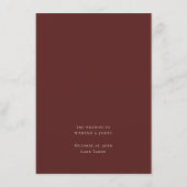 Personalisierter Name Fall Blume Hochzeit Menükarte (Rückseite)