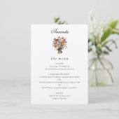 Personalisierter Name Fall Blume Hochzeit Menükarte (Stehend Vorderseite)