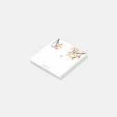 Personalisierter Name Fallende Herbstverluste Post-it Klebezettel (angewinkelt)