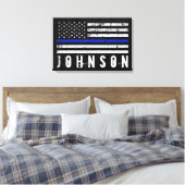 Personalisierter Name: Falsche Polizeiflagge Leinwanddruck (Insitu (Schlafzimmer))