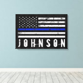 Personalisierter Name: Falsche Polizeiflagge Leinwanddruck (Insitu (Holzboden))