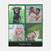 Personalisierter Name Familie Foto und Haustiere Fleecedecke (Vorderseite)