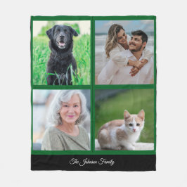 Personalisierter Name Familie Foto und Haustiere Fleecedecke