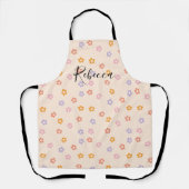 Personalisierter Name Farbe Daisy Muster Schürze (Vorderseite)