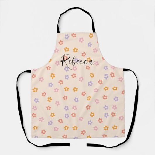 Personalisierter Name Farbe Daisy Muster Schürze (Vorderseite)