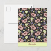 Personalisierter Name farbenfroh blumengeschmückte Postkarte (Vorne/Hinten)