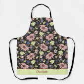 Personalisierter Name farbenfroh blumengeschmückte Schürze (Vorderseite)