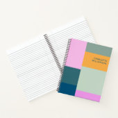 Personalisierter Name Farbenfroh Modernes geometri Notizblock (Innenseite)