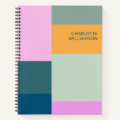 Personalisierter Name Farbenfroh Modernes geometri Notizblock (Vorderseite)