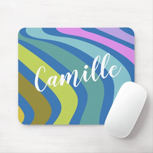 Personalisierter Name Farbenfrohe Retro Geometric Mousepad (Mit Mouse)