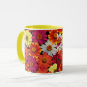 Personalisierter Name Farbenfrohe Sommer Zinnia Ta Tasse (Vorderseite Links)