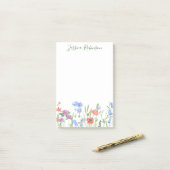 Personalisierter Name Farbenfrohe Wildblume Garten Post-it Klebezettel (Auf Schreibtisch)