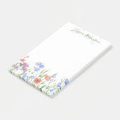 Personalisierter Name Farbenfrohe Wildblume Garten Post-it Klebezettel (angewinkelt)