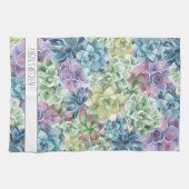 Personalisierter Name Farbige Aquarellfarben Geschirrtuch (Horizontal)