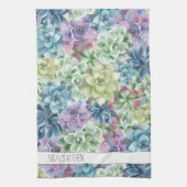 Personalisierter Name Farbige Aquarellfarben Geschirrtuch (Vertikal)