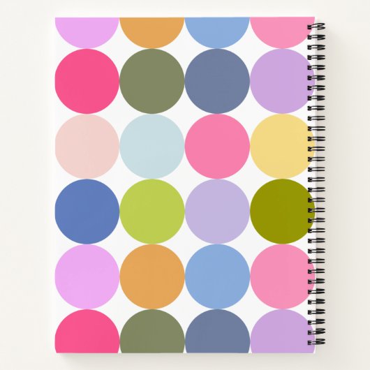Personalisierter Name Farbige geometrische Kreise Notizblock (Rückseite)