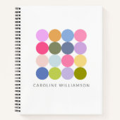 Personalisierter Name Farbige geometrische Kreise Notizblock (Vorderseite)