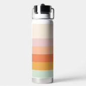 Personalisierter Name Farbige Streifen Retro Paste Trinkflasche (Hinten)