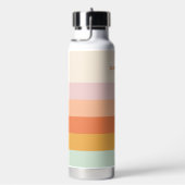 Personalisierter Name Farbige Streifen Retro Paste Trinkflasche (rechts)