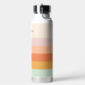 Personalisierter Name Farbige Streifen Retro Paste Trinkflasche (Links)