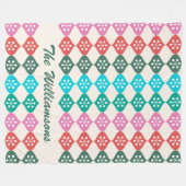 Personalisierter Name Farbiges geometrisches Muste Fleecedecke (Vorderseite (Horizontal))