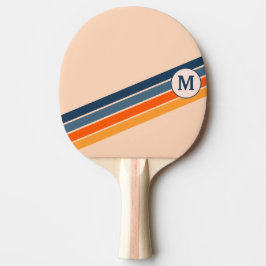 Personalisierter Name Farbliche Linie Orange Blue  Tischtennis Schläger