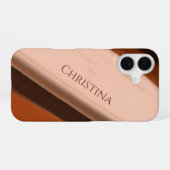 Personalisierter Name Faux Holz Muster iPhone 16 Hülle (Rückseite (Horizontal))