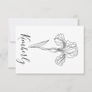 Personalisierter Name Februar Iris Geburtsdatum Bl Einladung