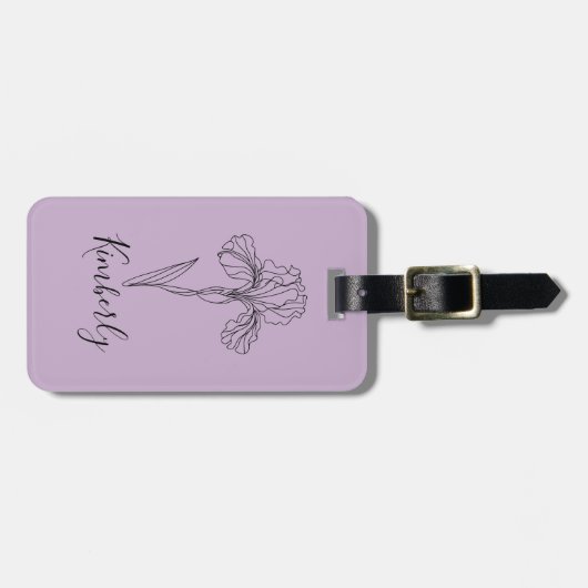 Personalisierter Name Februar Iris Geburtsdatum Bl Gepäckanhänger (Vorderseite horizontal)