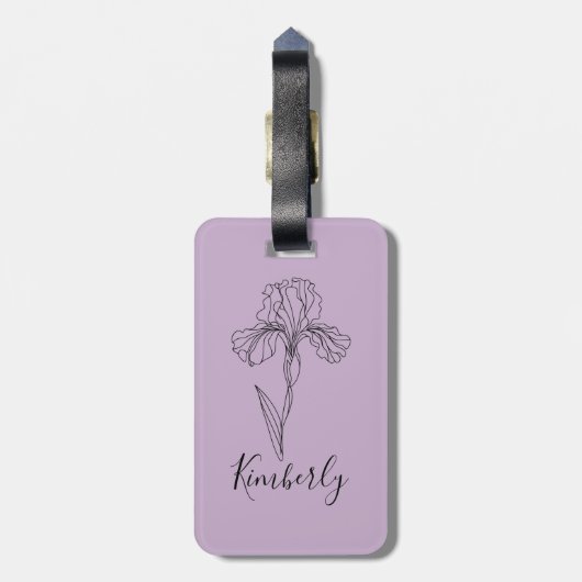 Personalisierter Name Februar Iris Geburtsdatum Bl Gepäckanhänger (Rückseite vertikal)