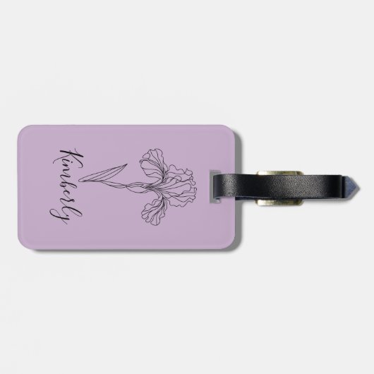 Personalisierter Name Februar Iris Geburtsdatum Bl Gepäckanhänger (Rückseite horizontal)