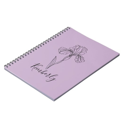 Personalisierter Name Februar Iris Geburtsdatum Bl Notizblock (Linke Seite)