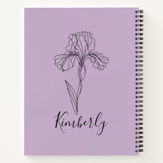 Personalisierter Name Februar Iris Geburtsdatum Bl Notizblock (Rückseite)