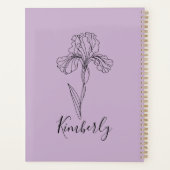 Personalisierter Name Februar Iris Geburtsdatum Bl Planer (Rückseite)