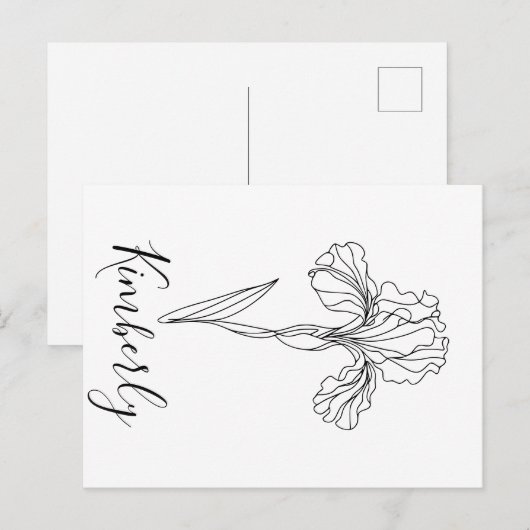 Personalisierter Name Februar Iris Geburtsdatum Bl Postkarte (Vorne/Hinten)