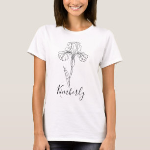 Personalisierter Name Februar Iris Geburtsdatum Bl T-Shirt