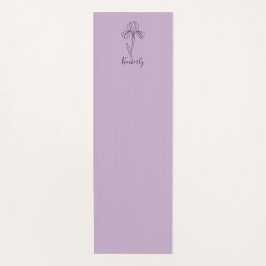 Personalisierter Name Februar Iris Geburtsdatum Bl Yogamatte (Vorderseite)