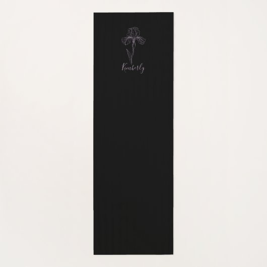 Personalisierter Name Februar Iris Geburtsdatum Bl Yogamatte (Rückseite)