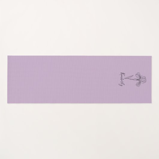 Personalisierter Name Februar Iris Geburtsdatum Bl Yogamatte (Vorderseite (Horizontal))