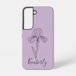 Personalisierter Name Februar Iris Geburtstagsblum Samsung Galaxy Hülle