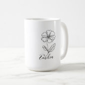Personalisierter Name Februar Primrose Geburtsdatu Kaffeetasse (VorderseiteRechts)