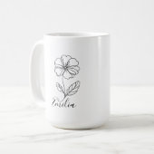 Personalisierter Name Februar Primrose Geburtsdatu Kaffeetasse (Vorderseite Links)